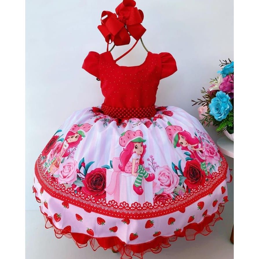 Vestido Infantil Temático da Moranguinho