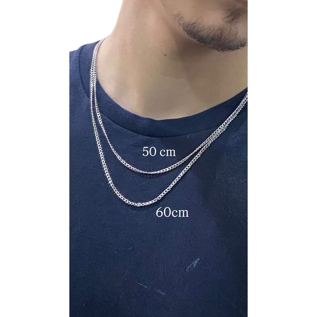 Corrente Masculina Grumet 1mm em Aço Inox PRATEADA Em Diferentes Tamanhos