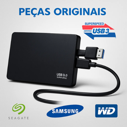 HD Externo 500Gb/1TB Silencioso USB 3.0 Compacto Pronto Para Uso Promoção (Marcas sortidas)