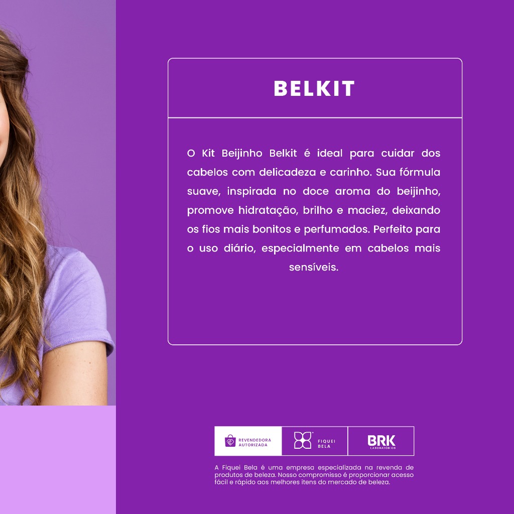 Detalhes do Kit 3 Condicionador Hidratante Beijinhos Uva 300ml Belkit