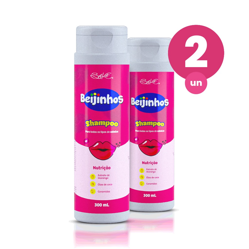 Kit 2 Shampoo Hidratante Beijinhos 300ml Belkit em Oferta na Shopee