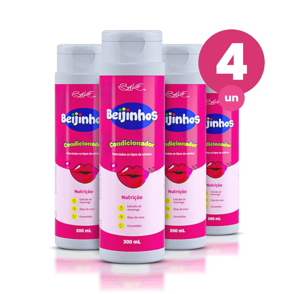 Kit 4 Condicionador Hidratante Beijinhos 300ml Belkit