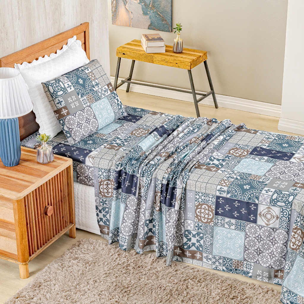 Jogo Lençol Solteiro Percal 400 Fios 3 Pçs Todo Estampado Macio e Toque Acetinado em Oferta na Shopee