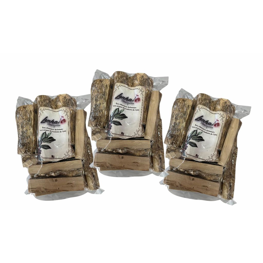 Kit 3 Lenha para Defumação Frutífera de Café 1kg - Toquinho Churrasco (Lenha Mantiqueira)