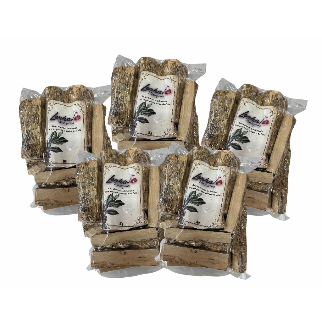 Kit 5 Lenha para Defumação Frutífera de Café 1kg - Toquinho Churrasco (Lenha Mantiqueira)