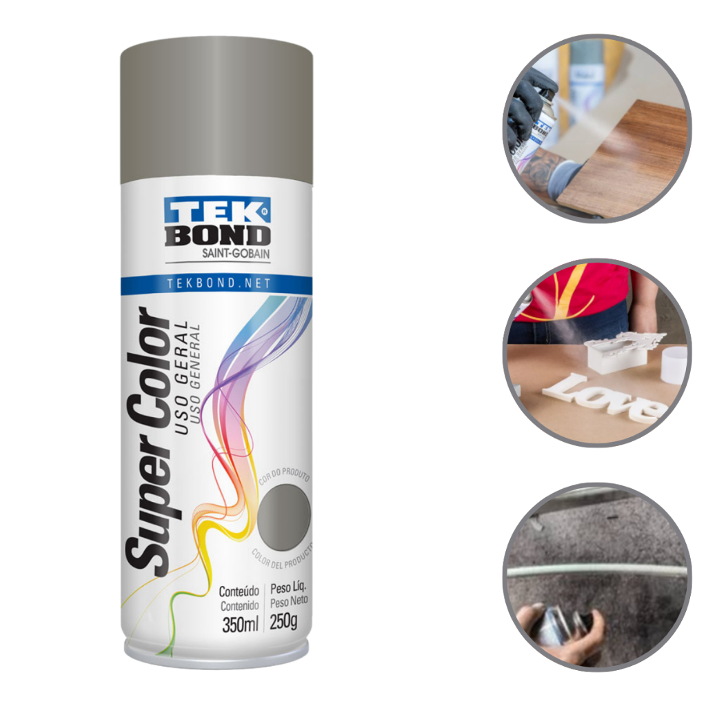 Tinta Spray Aerossol Uso Geral Platina 350ml  250g em Oferta na Shopee