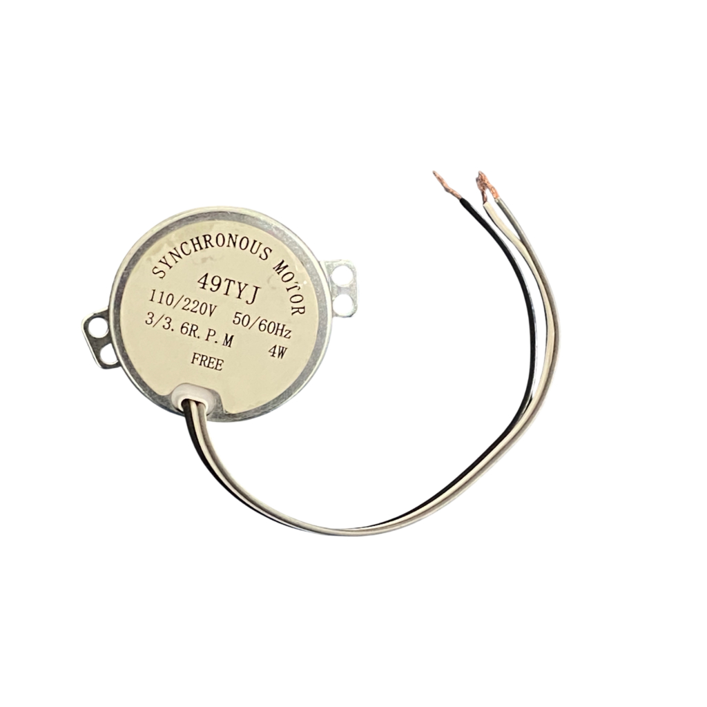 Motor de Microondas 49TYJ Bivolt 110/220V 3,3RPM 4W Eixo de Ferro 50/60Hz