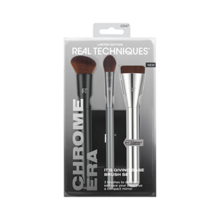 Real Techniques - Kit Chrome Era It’s Giving Base Brush Set em Oferta na Shopee
