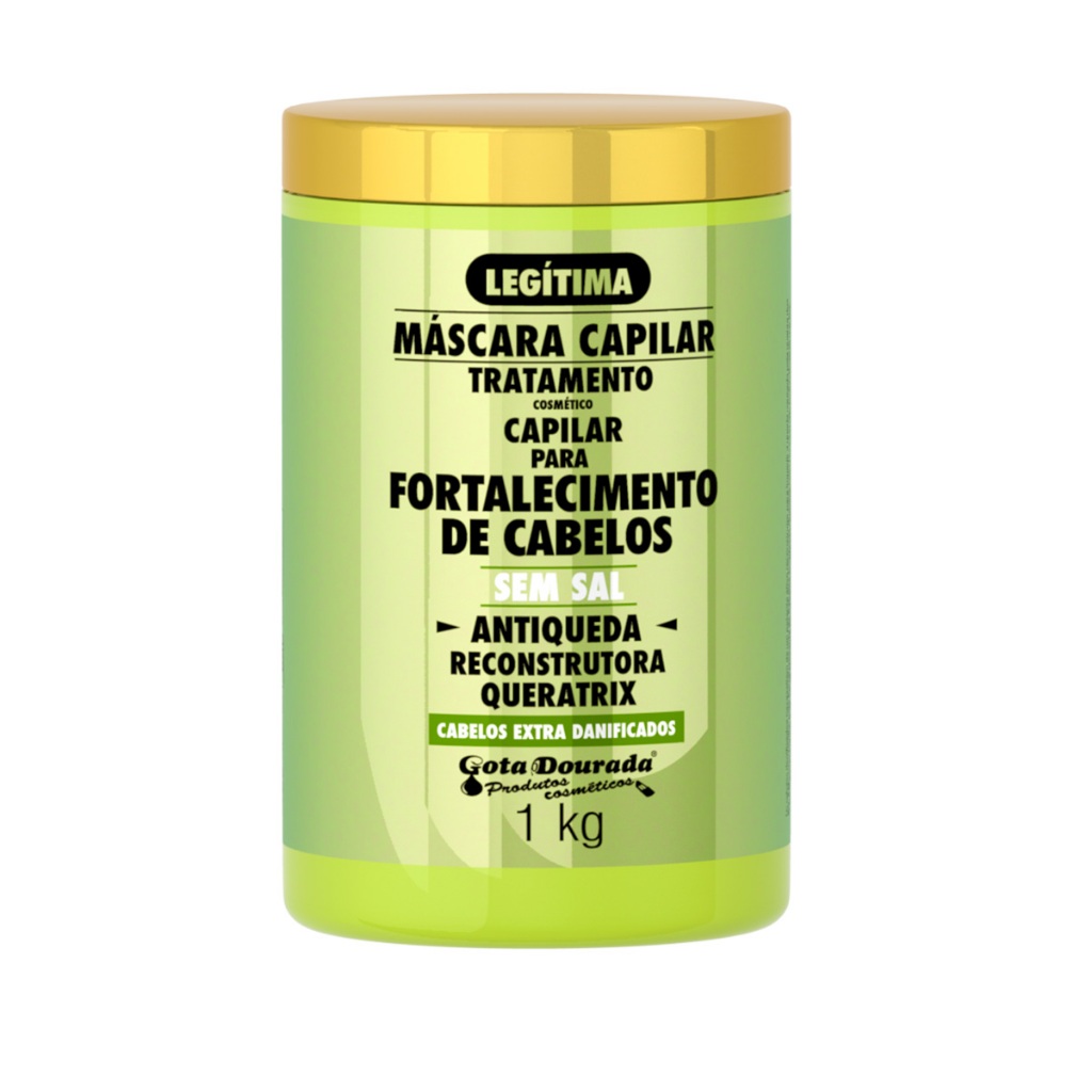Máscara Fortalecimento Antiqueda Gota Dourada 1Kg em Oferta na Shopee