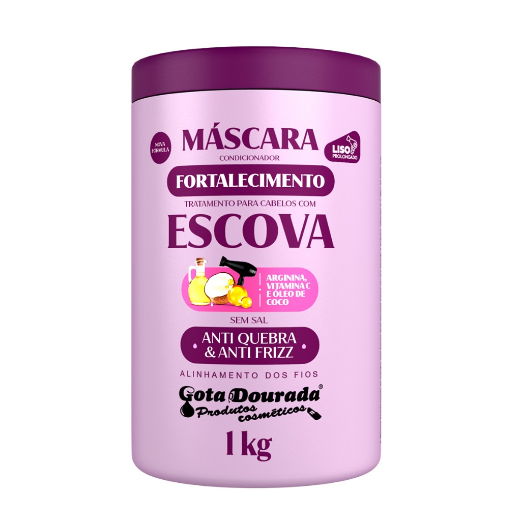Máscara Fortalecimento Escova Gota Dourada 1 Kg em Oferta na Shopee