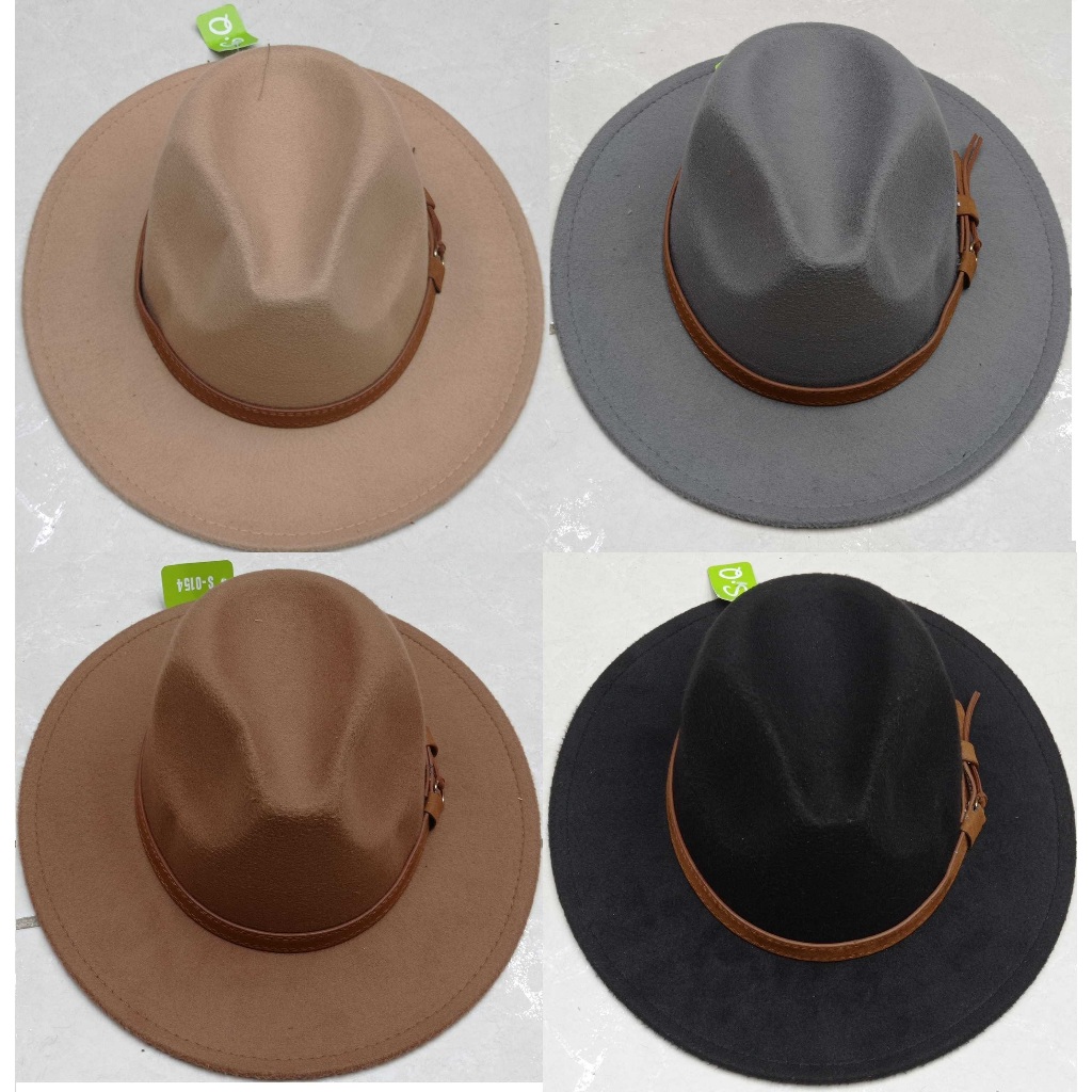 Chapéu Fedora Masculino Feminino Com Cordão de Couro Ajuste Interno.