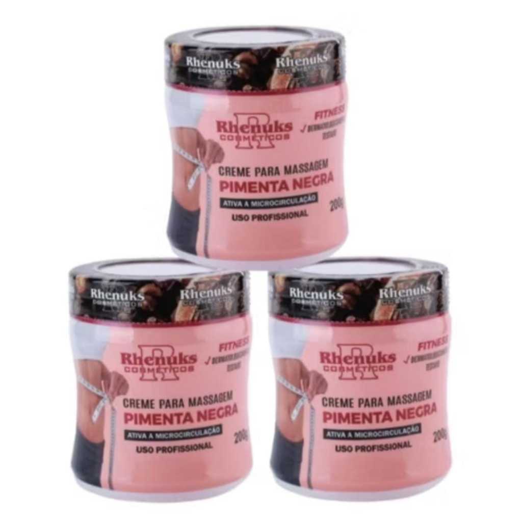Creme Redutor de Medidas Estrias e Celulite Pimenta Negra Rhenuks