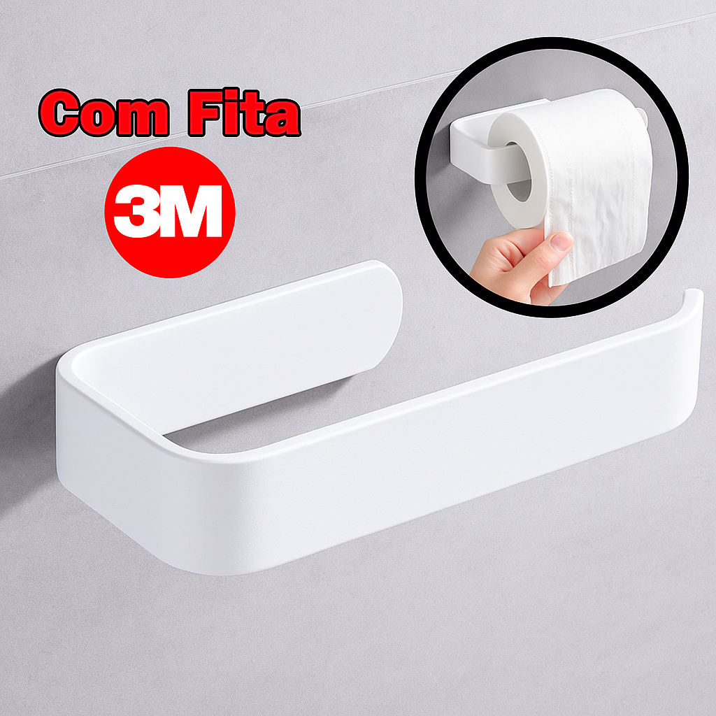 Porta Papel Higiênico com Adesivo 3M Acessórios Banheiro Sem Perfuração