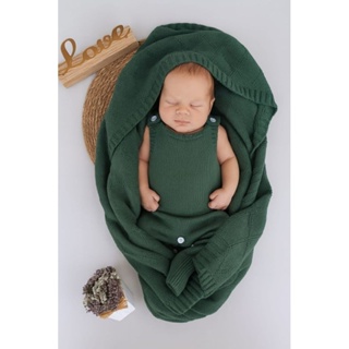 Kit Sida Maternidade Jardineira + Manta Losango Tricot  Menino Menina Tricô Infantil 2 peças em Oferta na Shopee