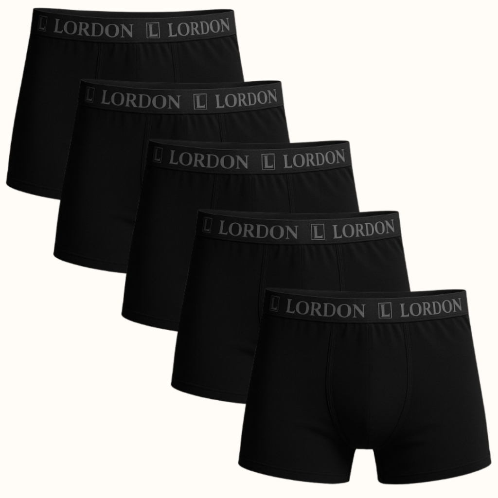 Kit 5 Cuecas Boxer Preta Adulto Masculina Ideal para o dia a dia Plus Size