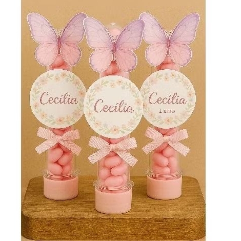 Apliques para tubetes 3D  Personalizados jardim da borboleta , lembrancinhas para festa em Oferta na Shopee