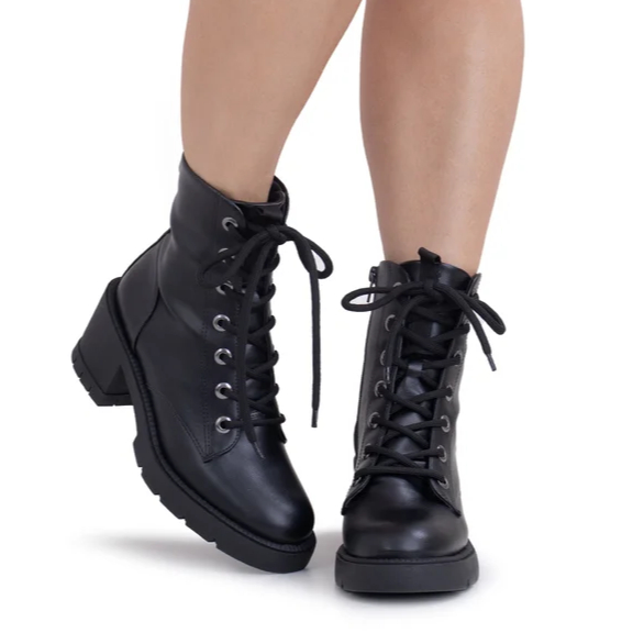 Bota Coturno Salto Bloco Tratorado Offline