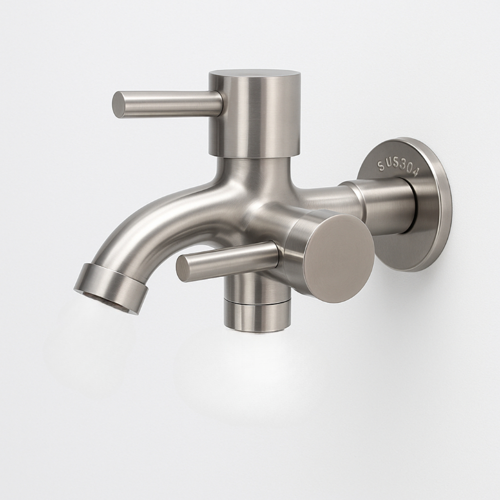 Torneira Tanque Máquina Lavar 2 Saídas Lavanderia 1/4 Volta Aço Inox Escovado em Oferta na Shopee