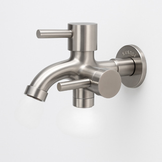 Torneira Tanque Máquina Lavar 2 Saídas Lavanderia 1/4 Volta Aço Inox Escovado em Oferta na Shopee