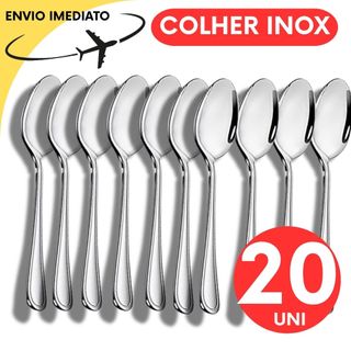 Jogo Kit 20 Talher Multiuso Colher Aço Inox Alta Qualidade Restaurantes Lanchonetes Bares