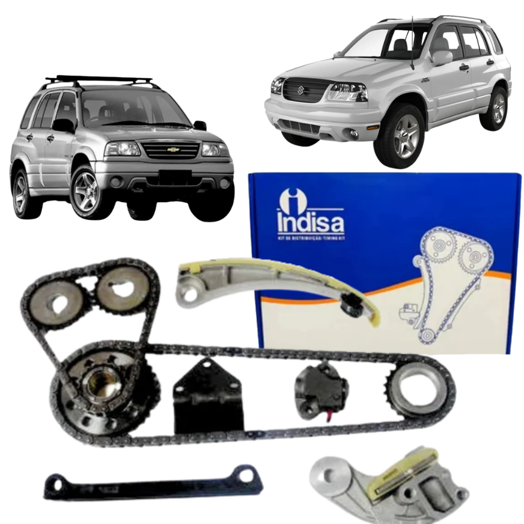 Kit Corrente Distribuição Indisa KD0017 Para Suzuki Vitara Chevrolet Tracker 2.0 16v 1999 Em Diante