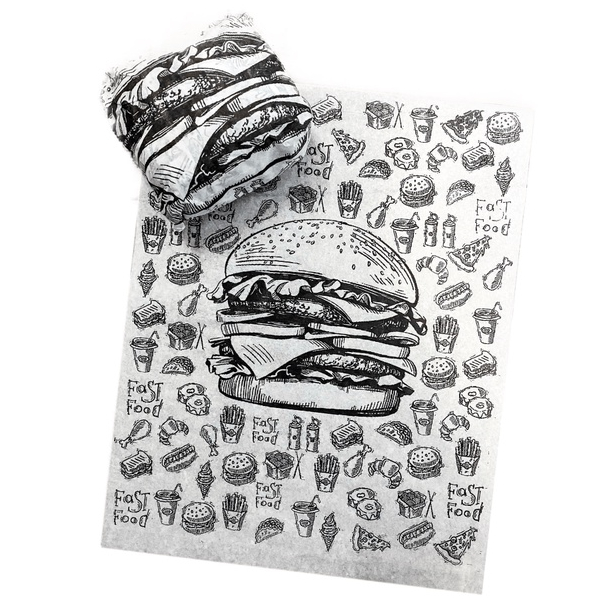 Papel Acoplado Embalagem Para lanche Hamburguer Delivery c/500