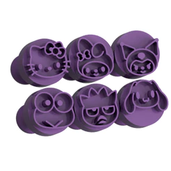 Carimbo para Brigadeiro e Doces - Gatinha Japonesa 2 - Kit com 6 unidades