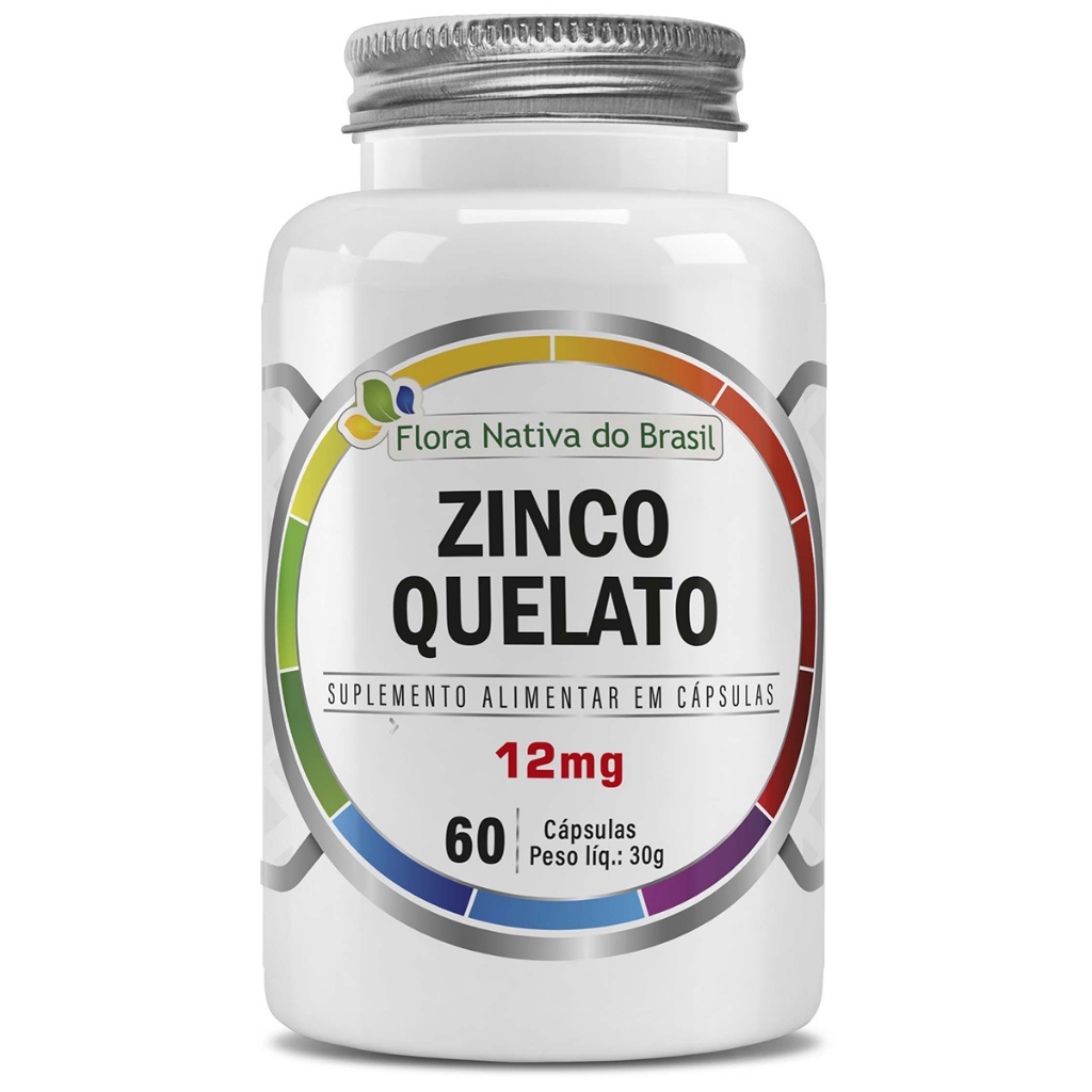 Suplemento Mineral De Zinco Quelato 12mg 60 Caps Flora Nativa