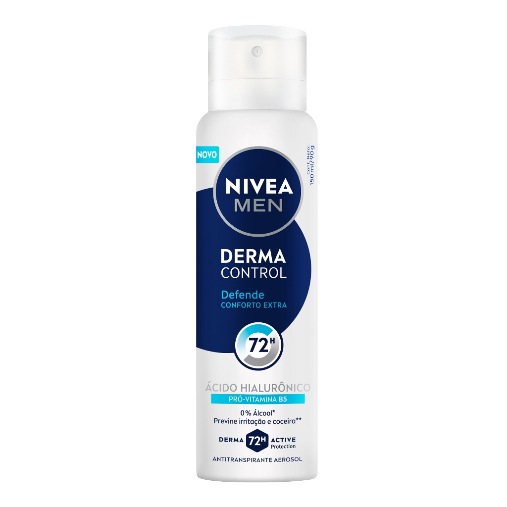 NIVEA MEN Desodorante Aerossol Derma Control Defende 150ml BBB 26 em Oferta na Shopee
