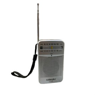 Mini Rádio Portátil Bandas AM e FM Recarregavel GT-50R Goldenultra GT