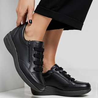Tenis Ortopedico Feminino Bella Dama Zíper Lateral Palmilha Confort Antistress em Oferta na Shopee