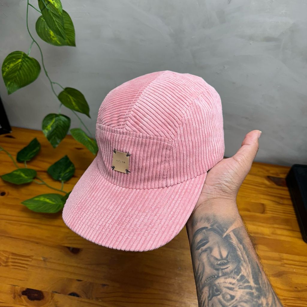 Boné Five Panel Anth Co de Veludo Original Strapback Aba Reta Fita Rosa