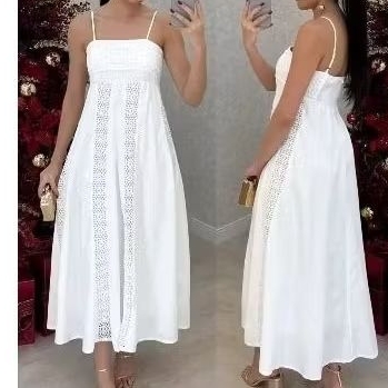 vestido Midi todo trabalhado com detalhes em guipir,pecas forrada com acabamento impecável . em Oferta na Shopee