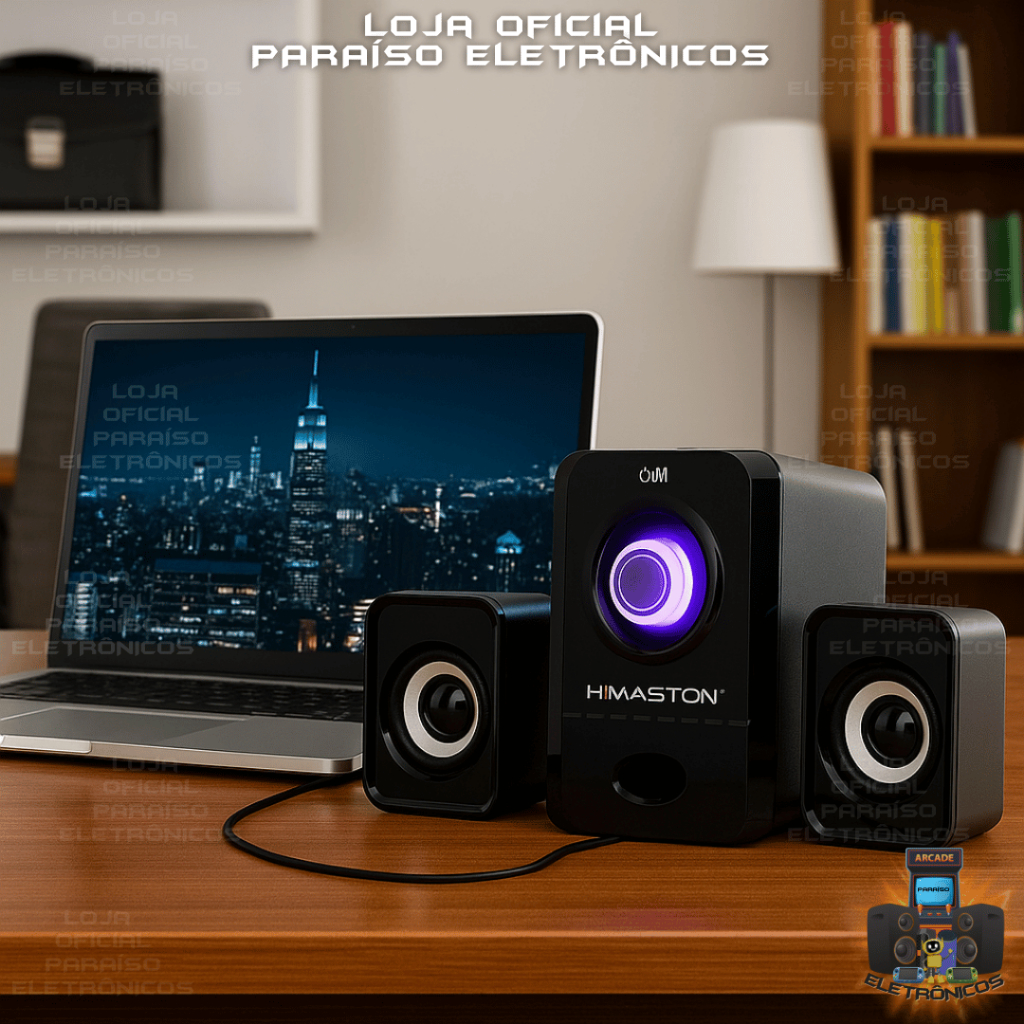 CAIXA DE SOM HOME THEATER 3 em 1 BLUETOOTH p/ NOTEBOOK 11W PC CELULAR e TV H'MASTON Y-06 - OFERTA
