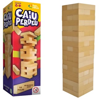 Jogo Caiu Perdeu Jogo Torre Madeira 54 Peças Desenvolve Coordenação Motora em Oferta na Shopee
