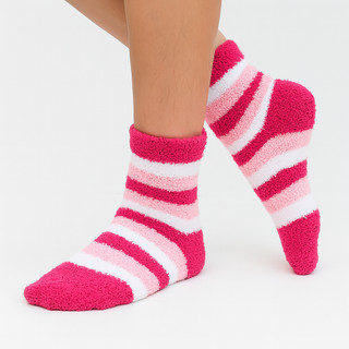 Meia Pantufa Listrada Pequena - Meia Feminina Peluciada Microfibra Inverno Outono Quentinha (SA02)