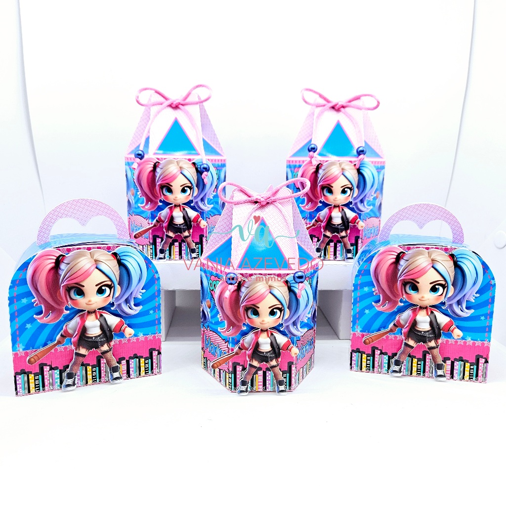 Kit Festa Arlequina Personalizados I Lembrancinhas I Festas I Caixinhas I Aniversários