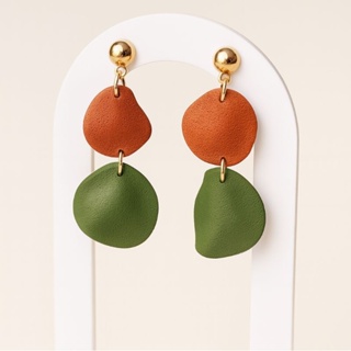 Brinco Feminino Artesanal Mirela  Verde e Terracota em Cerâmica Plástica Design Orgânico | Leve e  Hipoalergênico em Oferta na Shopee