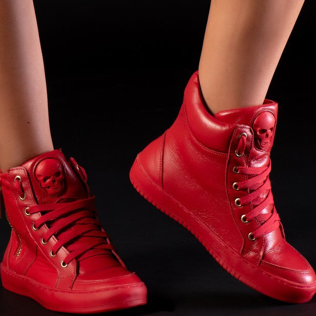 Tênis Sneaker Feminino Cano Alto Couro Legitimo 10200