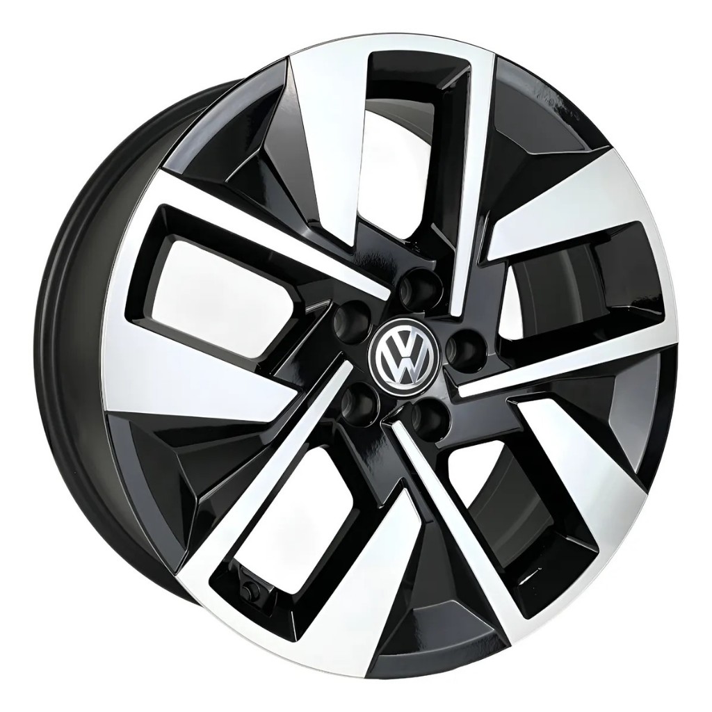 Kit 4 Rodas Aro 18X7,5 5x120 Nova Amarok Preta Diamantada Krmai S58