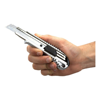 Estilete De Metal Profissional Lâmina de 18mm Multiuso Utilizado em Serviços Domesticos Artesanato em Oferta na Shopee