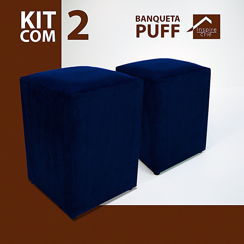 2 Puff Cubo Banqueta Decorativo Ideal para Sala, Quarto, Closet ou Escritório Conforto e Praticidade em Tamanho Compacto em Oferta na Shopee