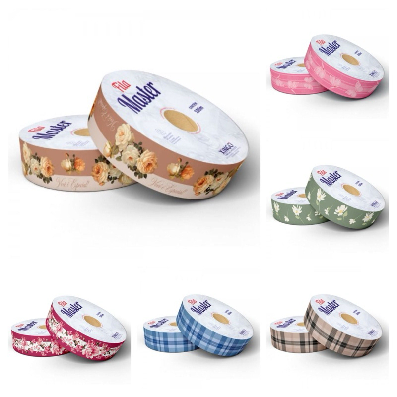 Fita Plástica Florida Estampada Decorada para Laços Master Xingo32mm X 100 m em Oferta na Shopee