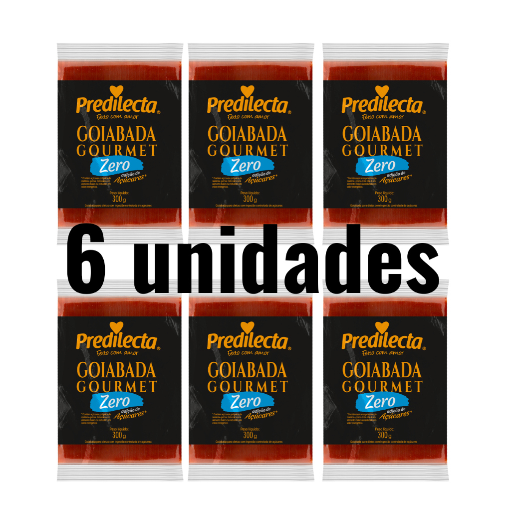 6 Unidades Goiabada Diet Gourmet Zero Adição de Açúcar 300g Cada Predilecta em Oferta na Shopee