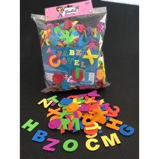 KIT LETRAS COM 615 UNIDADES EM EVA DE GLITTER + 300 NÚMEROS EM EVA DE GLITTER + 100 VOGAIS EM EVA DE GLITTER - 3CM