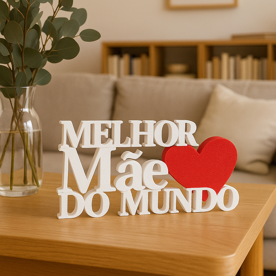 Decoração 3D “Melhor Mãe do Mundo”  Presente Mãe em Oferta na Shopee