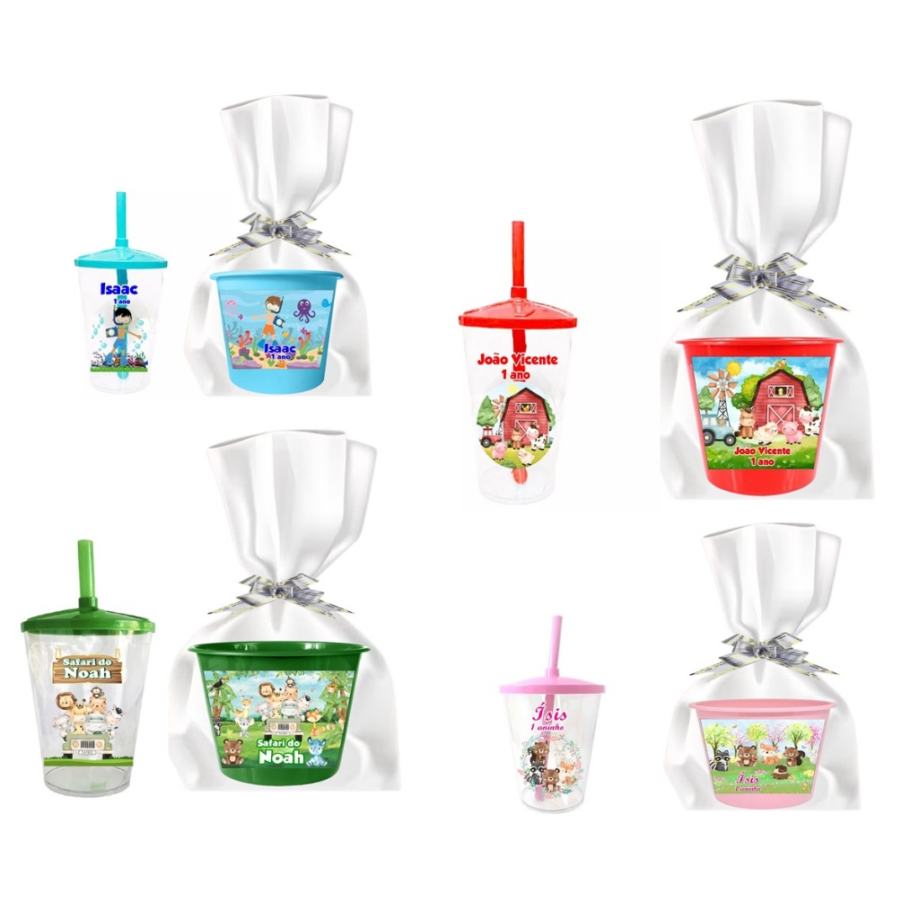 30 Copo Twister + 30 Balde De Pipoca Personalizado (Temos Todos os Temas) em Oferta na Shopee