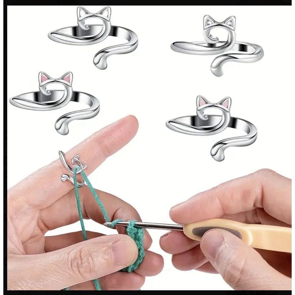 Anel Guia para Tricô Crochê Costura Anel Gatinho CodO03 Acessório para Agulha Costura Artesanato Manuais Costuras Lã Tri