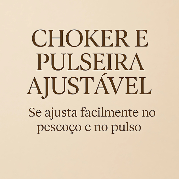 Choker + Pulseira Organic Red Folheado Dourado e Prata - Feminino Ajustável — imagem 2 de 2