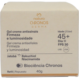 Natura Refil Gel Creme Antissinais  Chronos Firmeza e Luminosidade Dia/Noite 30+, 45+, 60+, 70+ e 80+,  FPS 30 40g